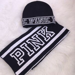 NWOT VS Pink scarf and Beanie set